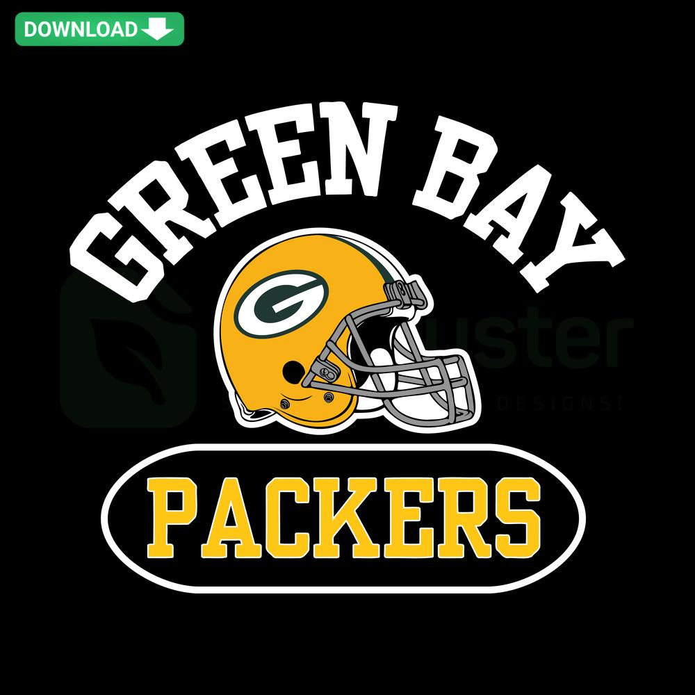 Vintage Green Bay Packers Helmet SVG design, ideal for T-shirts, football fans, digital download, retro apparel graphics.