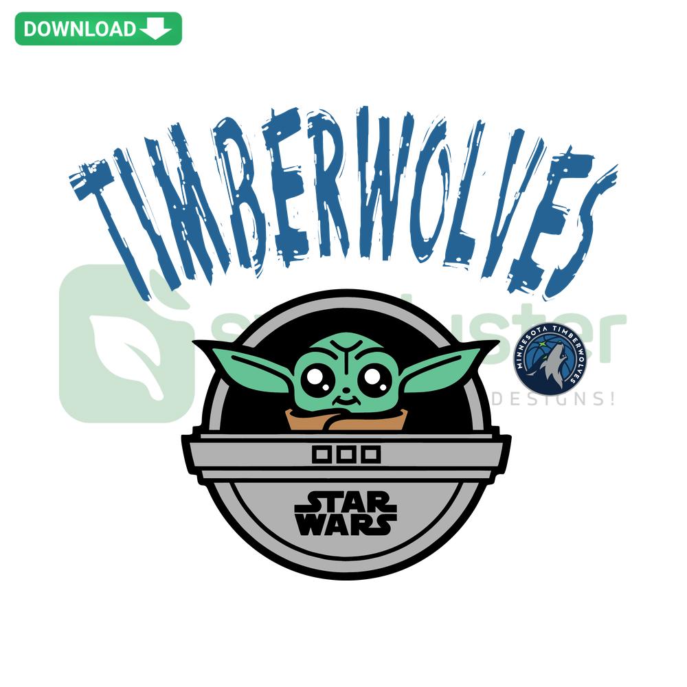 Minnesota Timberwolves Star Wars Basketball SVG, featuring Timberwolves logo with a Star Wars-themed basketball design.