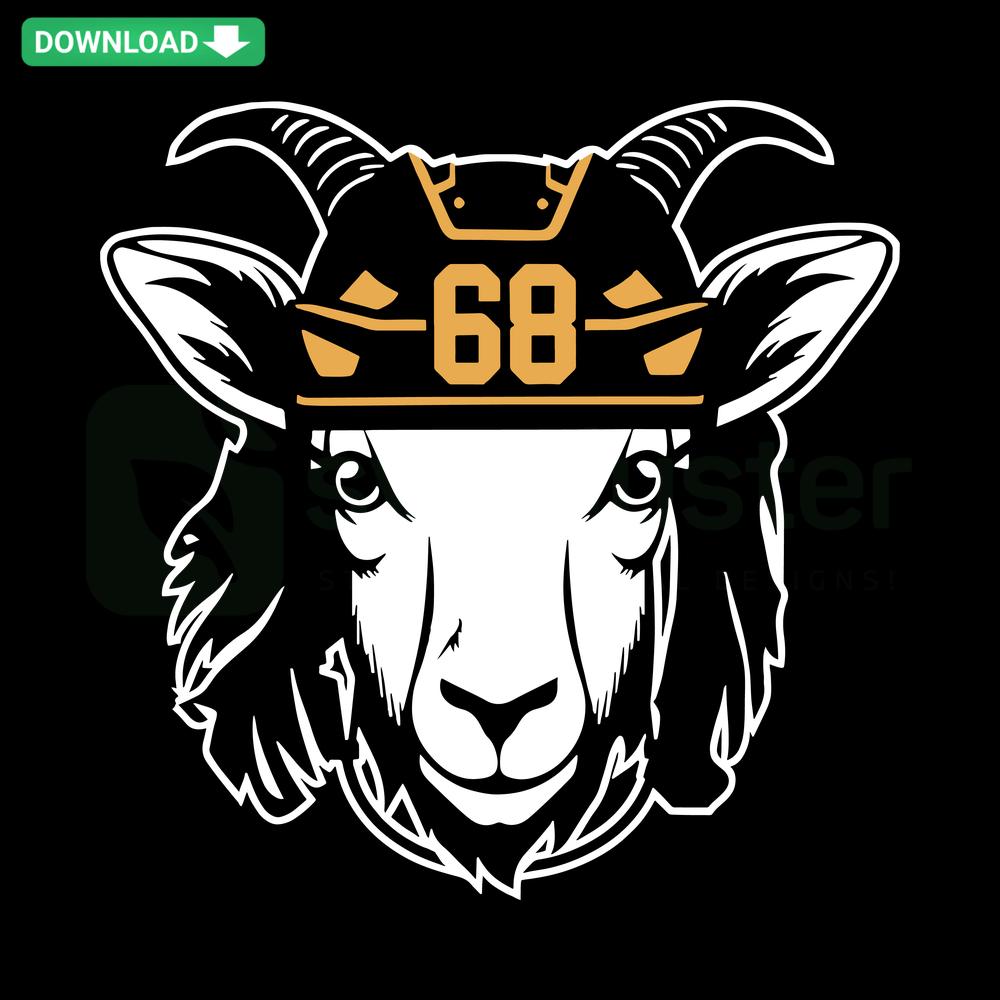 Goat 68 Jaromir Jagr Pittsburgh Penguins Hockey SVG Design featuring Jagr in iconic jersey for SVG downloads.