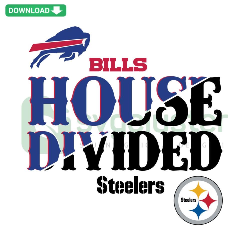 House Divided Bills Steelers SVG, Cricut Ready, Digital Download, NFL Rivalry, Team Logos, Split Design, Football Fans Craft File