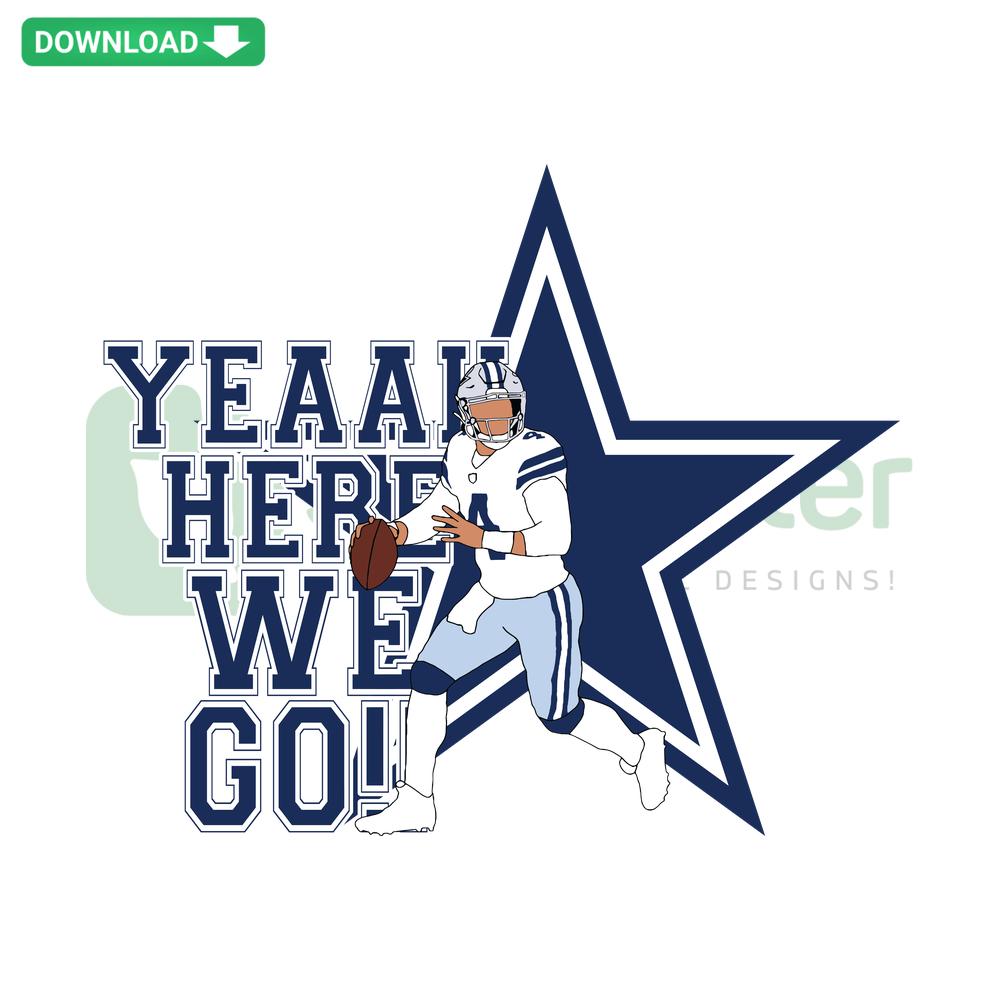Dak Prescott SVG file featuring Dallas Cowboys-themed design, ideal for printable crafts and sports fan projects.