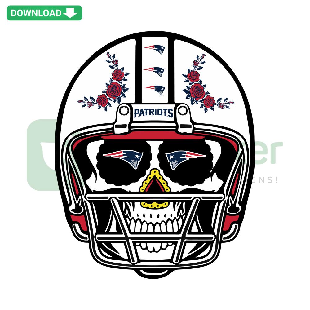 Sugar Skull Patriots Helmet SVG, Intricate Template Design for Cricut, Vibrant Colorful Digital Download