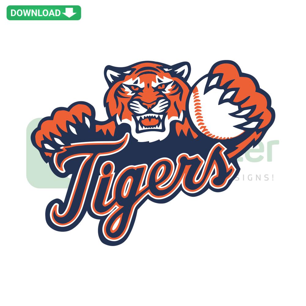 Detroit Tigers MLB Baseball Logo SVG File, Digital Download Collection, Perfect for Crafts, T-Shirt Designs, and More.