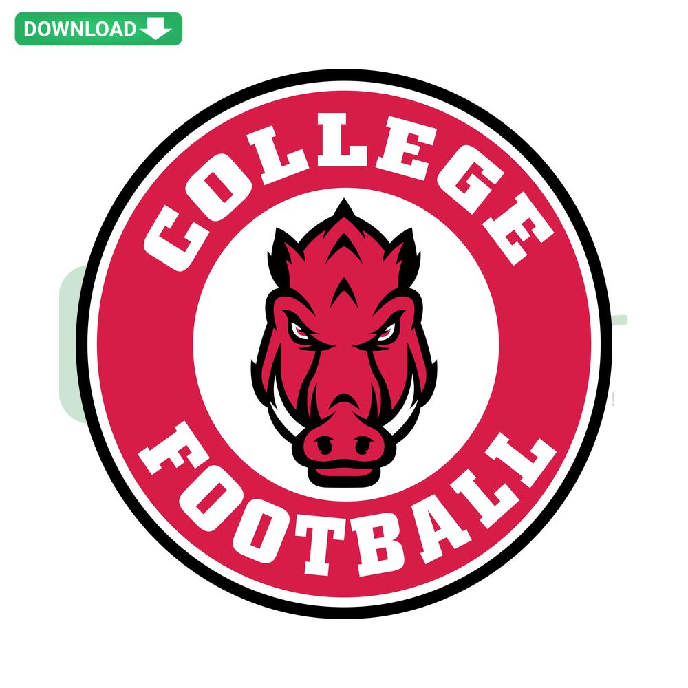 Arkansas Razorbacks logo SVG for Cricut, digital download with clean, bold red hog design, ideal for crafting projects.