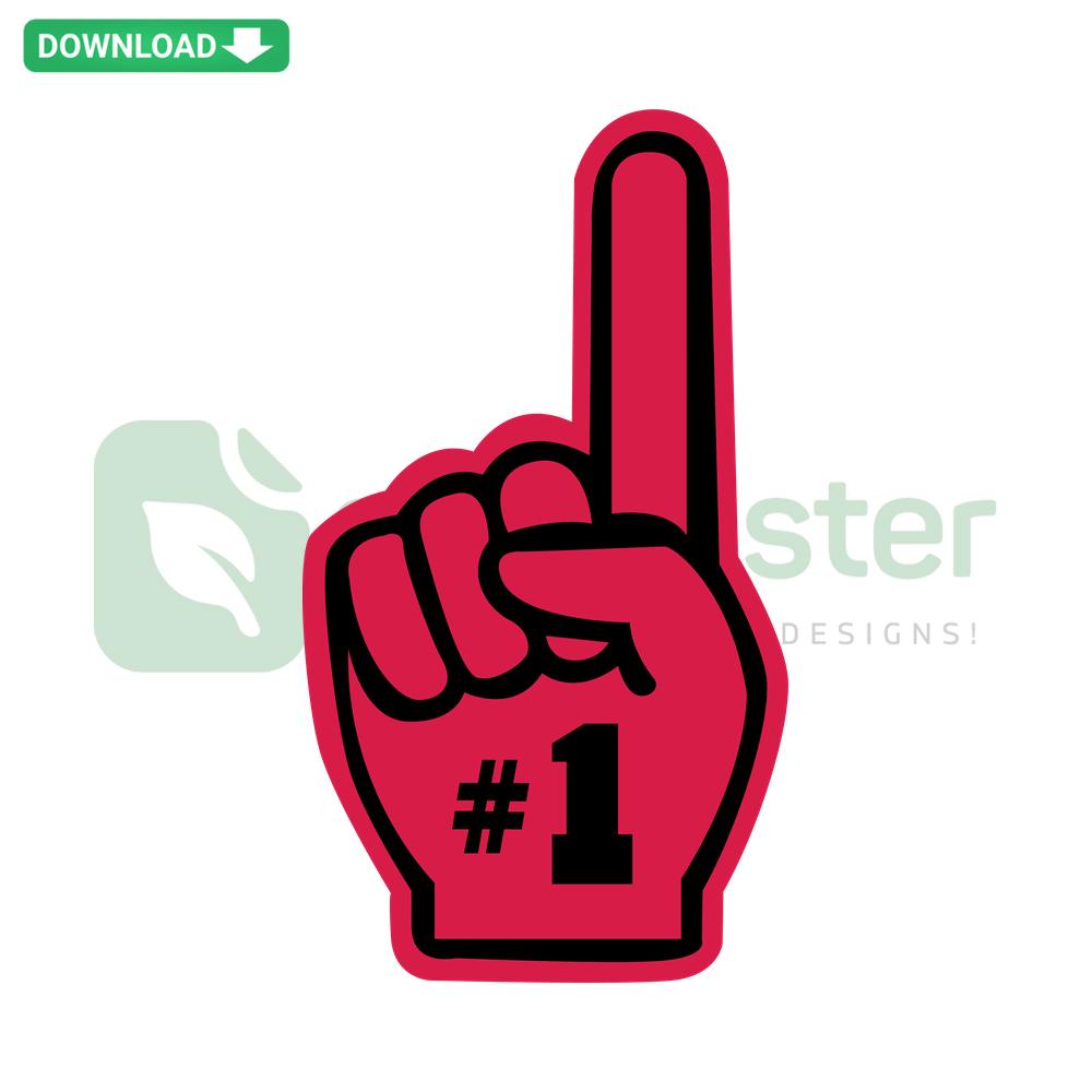 Number 1 Finger Arkansas Razorbacks SVG design, ideal for commercial use; bold red and white colors, team logo included.