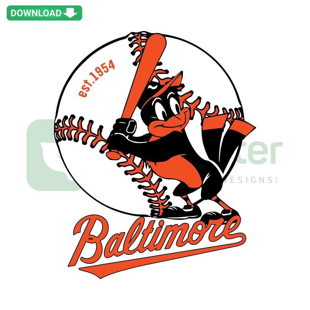 Baltimore Orioles Baseball SVG Design for Cricut, Scrapbooking Digital Download, MLB Team Logo with Vintage Style.