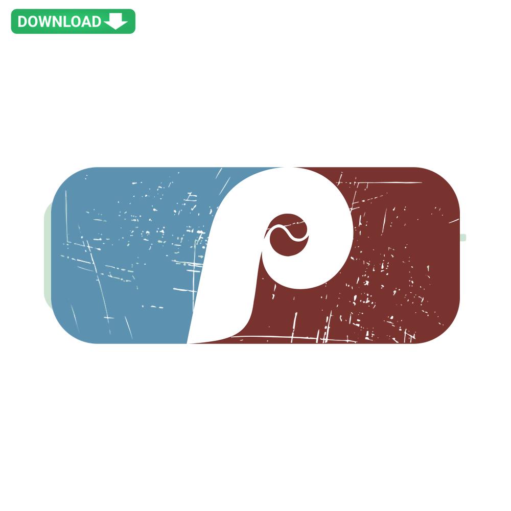 Retro Philadelphia Phillies Logo Baseball SVG, Printable Digital Download; Vintage Phillies Emblem for DIY, Craft Projects