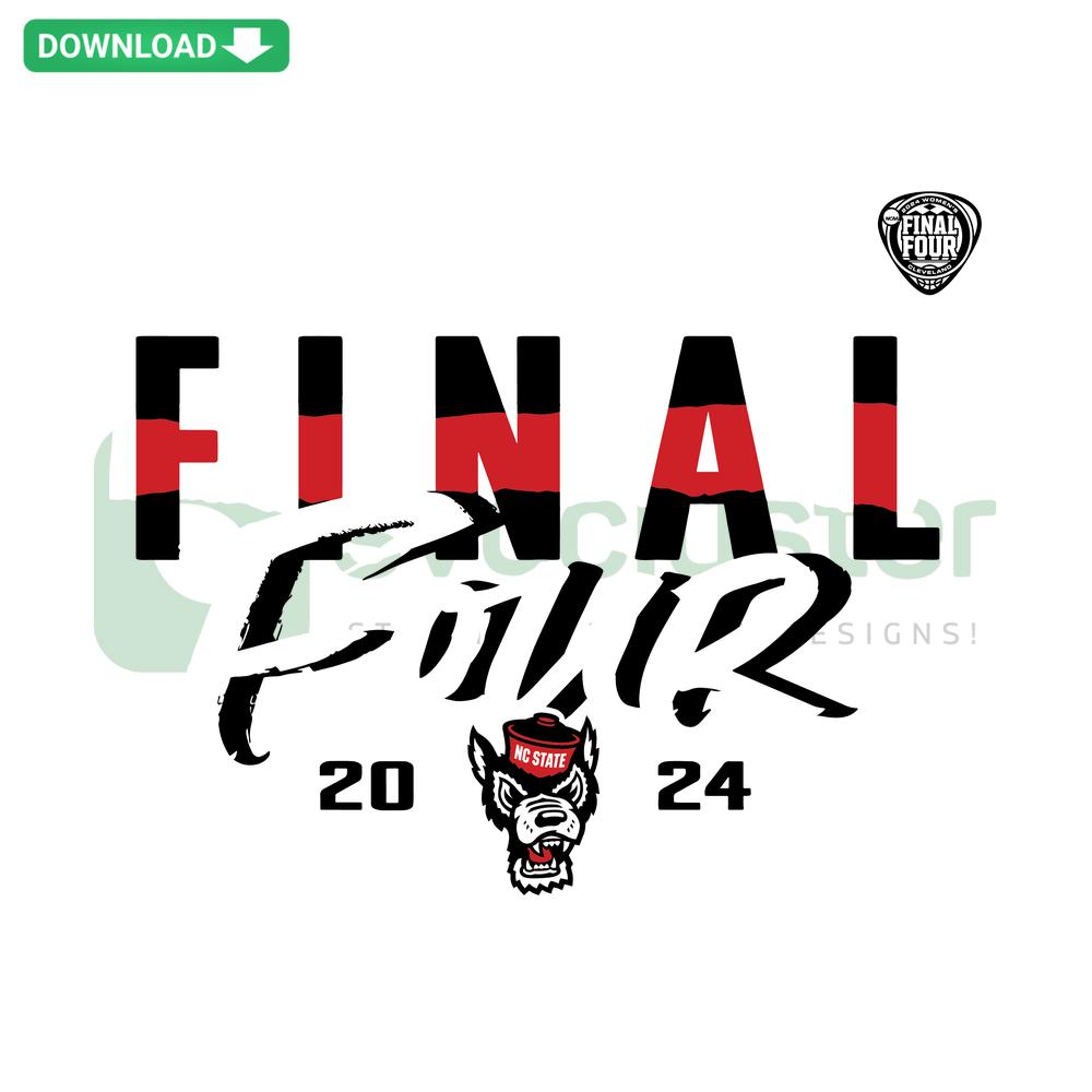 2024 NCAA Womens Basketball March Madness Final Four NC State SVG, vibrant red and white printable design, digital file download