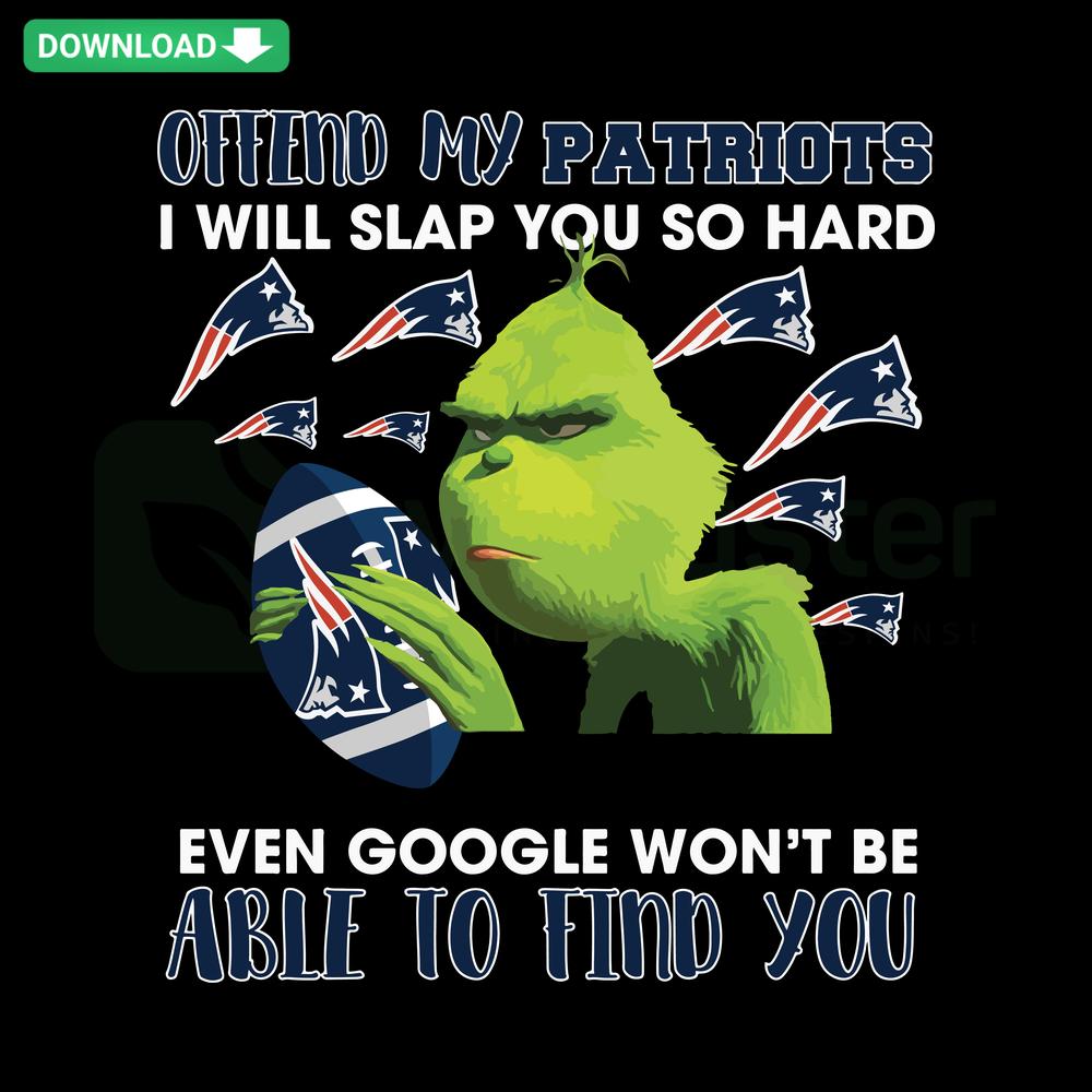 Bold text saying Offend My Patriots I Will Slap You So Hard in playful, quirky font on SVG graphic for instant download.