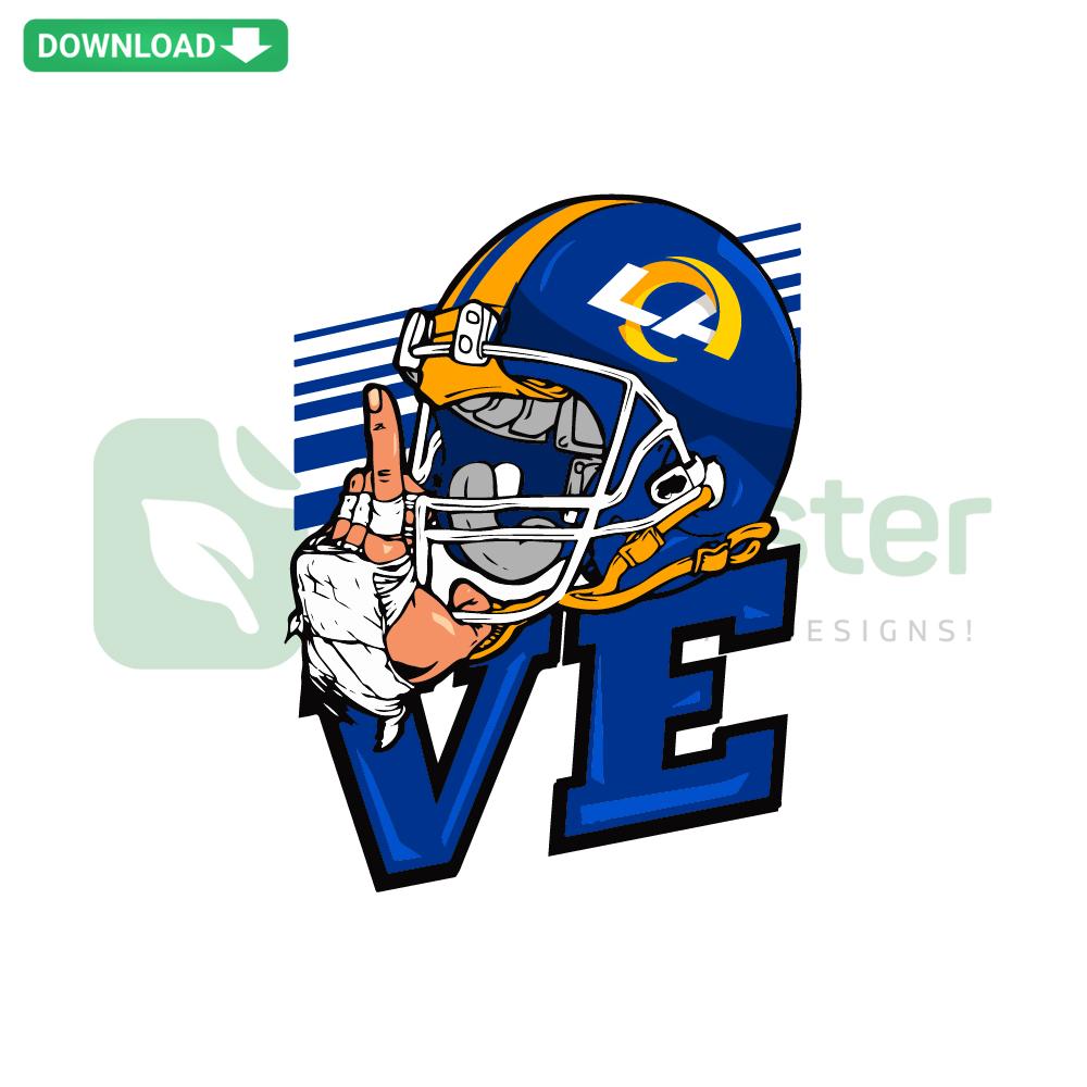 Love Los Angeles Rams NFL SVG Design, Features Team Logo and Text, Perfect for DIY Home Decor, Digital Download, Football Fans