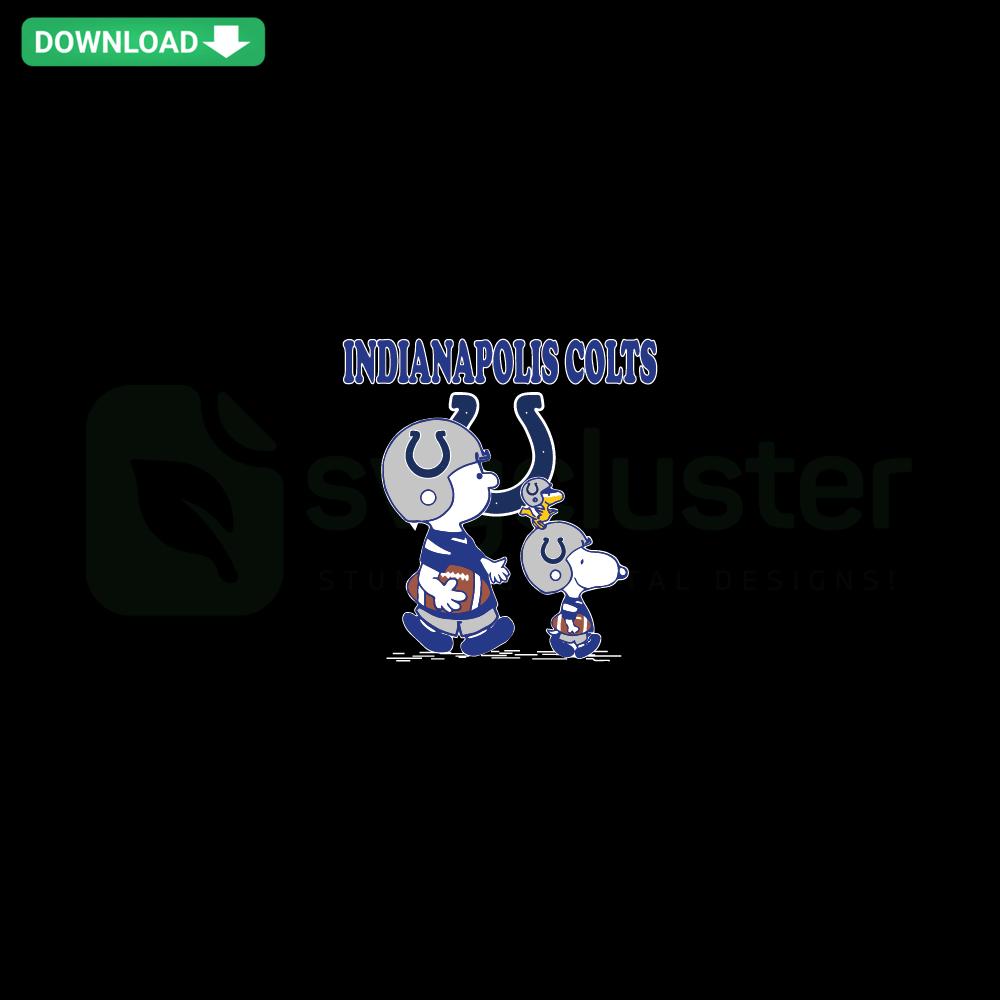 Indianapolis Colts SVG featuring Charlie Brown & Snoopy, vector art collection, football-themed graphics, digital download.