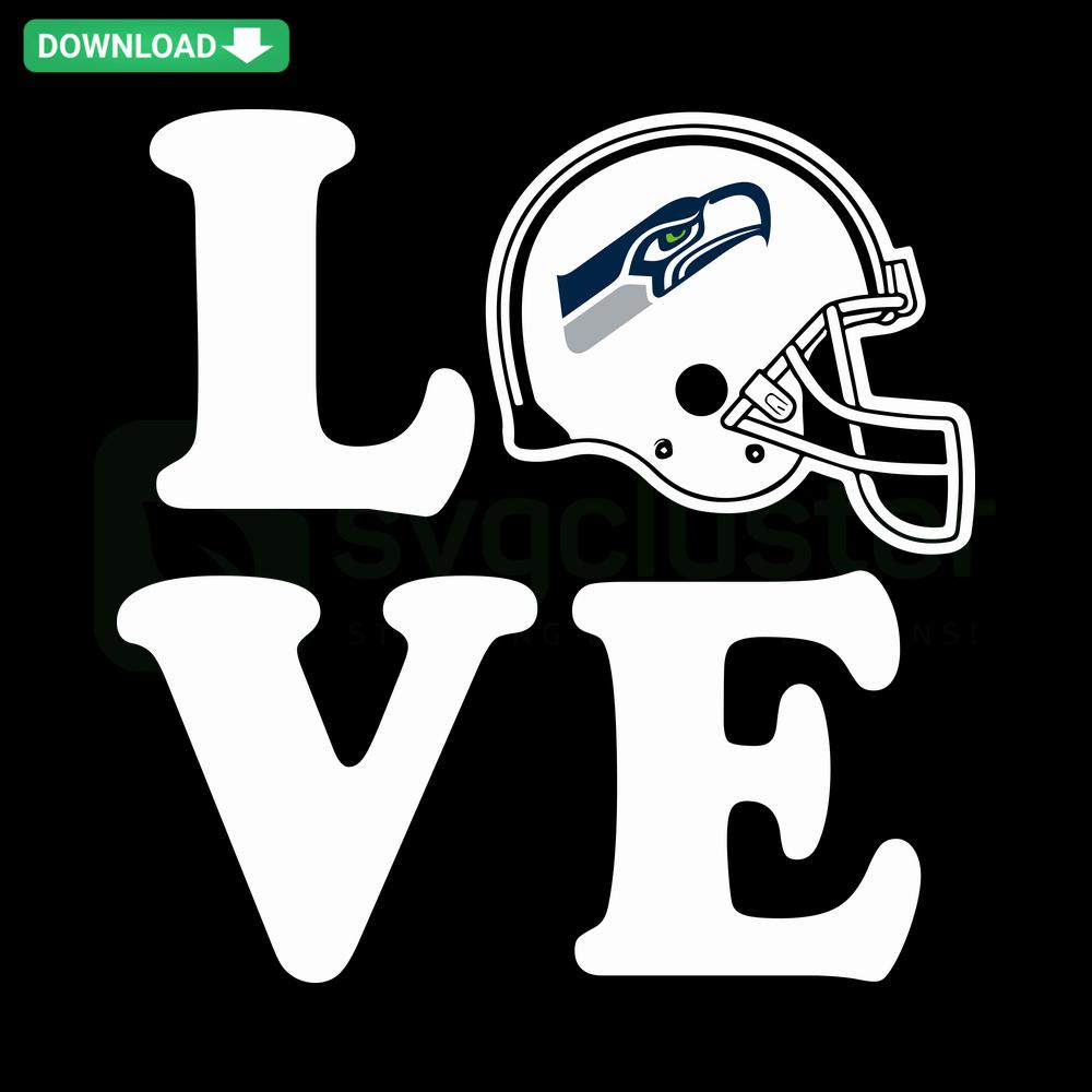 Seattle Seahawks Love Helmet SVG Vector Design, Digital Download, High-Quality Sports Template for Crafting, DIY Projects, Fan Gear