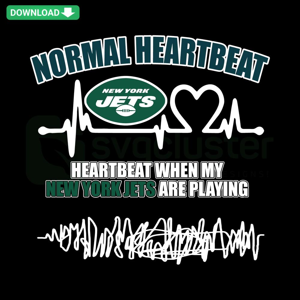 New York Jets Heartbeat SVG Design, perfect for crafting and digital downloads, featuring a heart rate line forming the Jets logo.