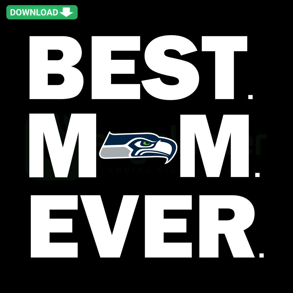 Best Mom Ever Seattle Seahawks SVG: Stylish NFL-themed digital design by SVGCluster, ideal for crafting and personalization.