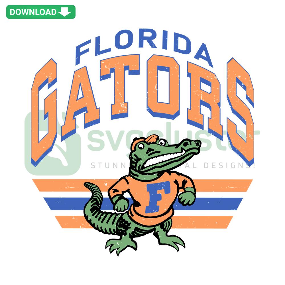 Vintage Florida Gators SVG, download-ready, vibrant college sports logo design perfect for Cricut projects and DIY printables.
