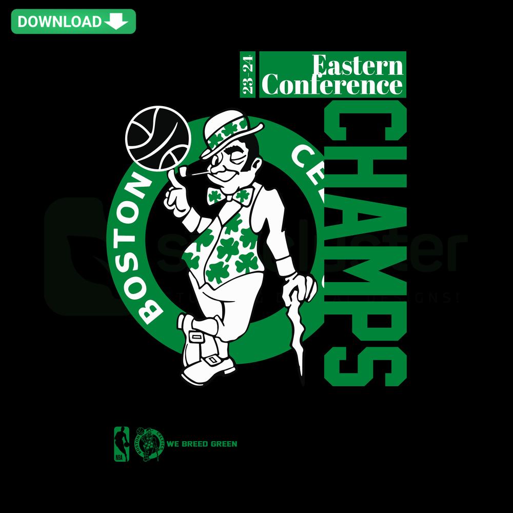 Celtics Boston 2024 Eastern Conference Champs SVG design in green, white; featuring premium quality SVG graphics for fans.