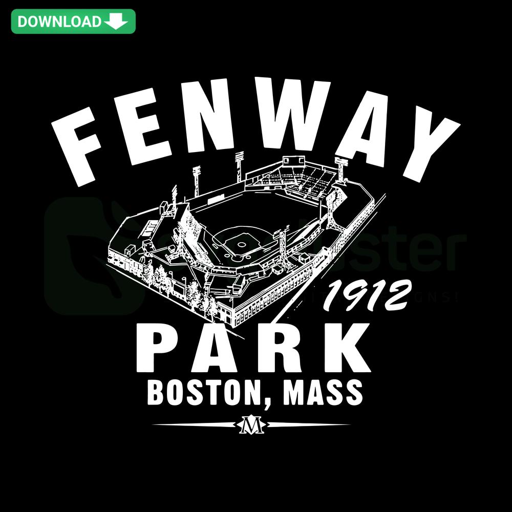 Boston Red Sox Fenway Park 1912 Baseball SVG, vintage premium design, detailed stadium art, ideal for crafting and sports projects.