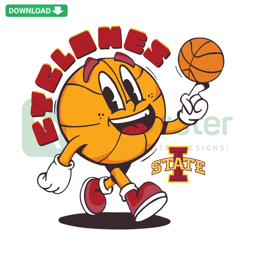 Iowa State Cyclones Basketball SVG Design for Crafts, NCAA Logo, Red Gold Pattern, Digital Download