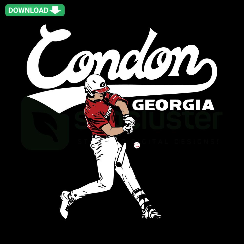 Georgia Baseball Charlie Condon Slugger Swing SVG, Georgia Bulldogs inspired digital design for instant download, designer-friendly.