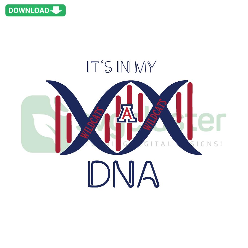 Arizona Wildcats DNA SVG, digital design featuring Arizona Wildcats logo integrated with DNA strand. Ideal for SVG design resources.