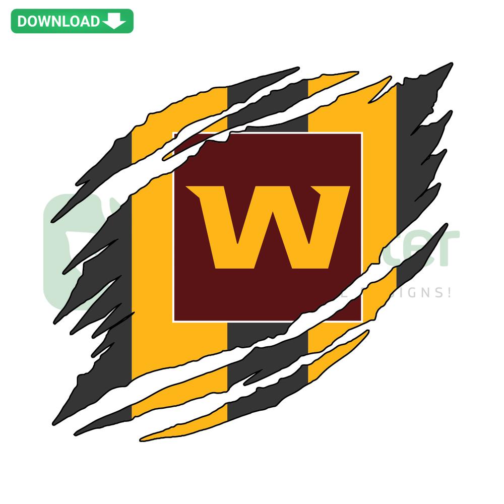 Washington Football Team Torn Logo NFL SVG, Cricut Ready Design, Washington Commanders, Craft Cutting File, Sports Fan Art.