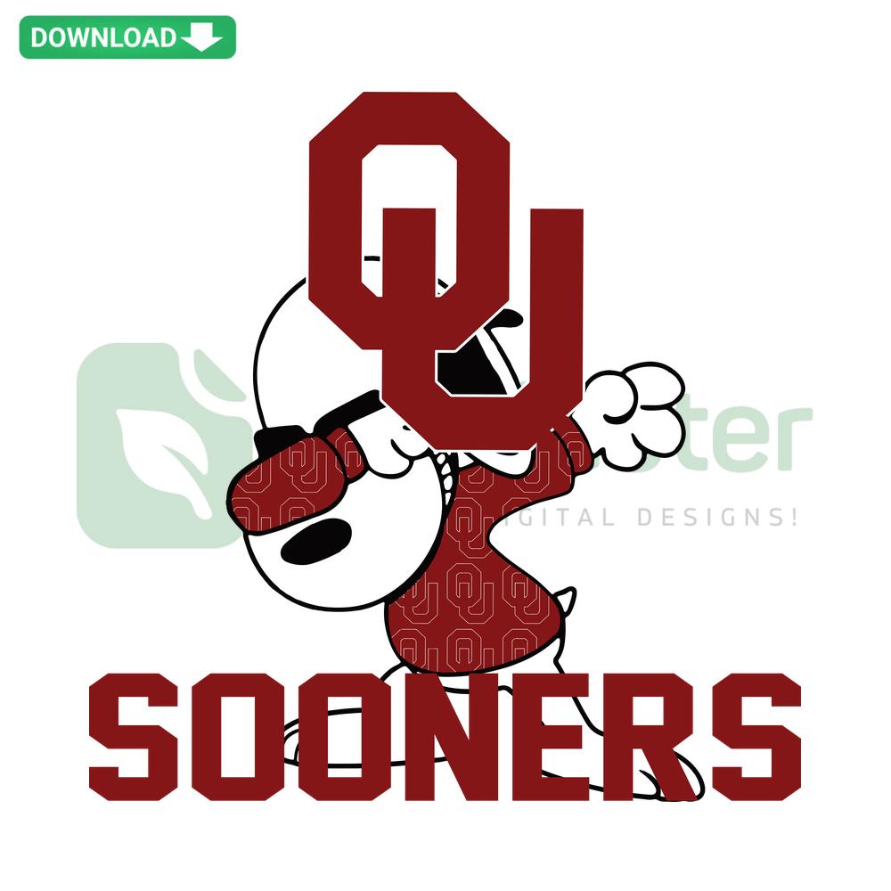 Snoopy Dabbing with Oklahoma Sooners Football SVG - Fun Craft Patterns, Sports-Themed Digital Design for DIY Projects