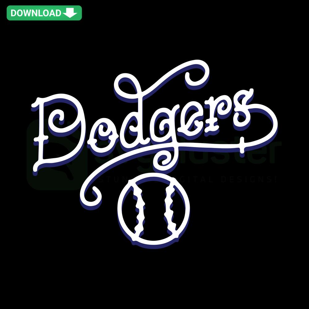 Dodgers Baseball MLB Team SVG Design for T-Shirts, Digital Download, Stylish Dodgers Logo Cut File Perfect for Crafting.