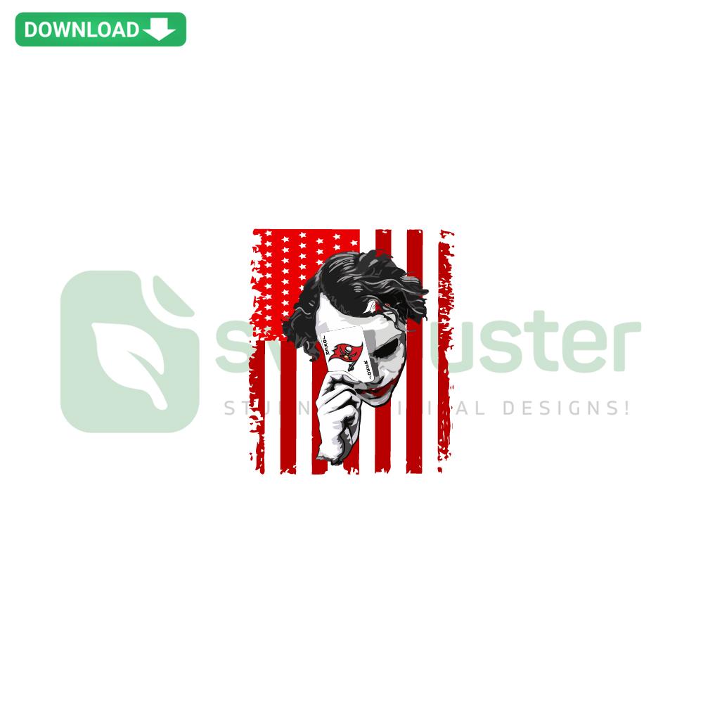 Tampa Bay Buccaneers Joker SVG Design: Bold clown face with team logo, perfect for crafting, digital download.