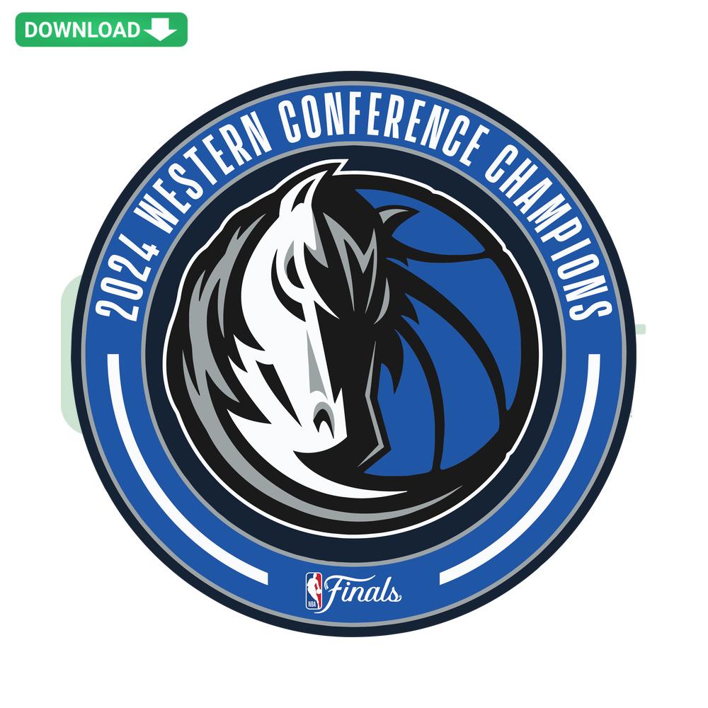 Dallas Mavericks Western Conference Champs SVG, featuring Mavs logo and creative basketball-themed design, digital download.
