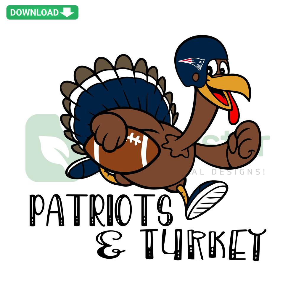 Patriots Football Turkey SVG: Editable Thanksgiving Design, Perfect for Cricut Projects, Fall Crafts & Sports Fans