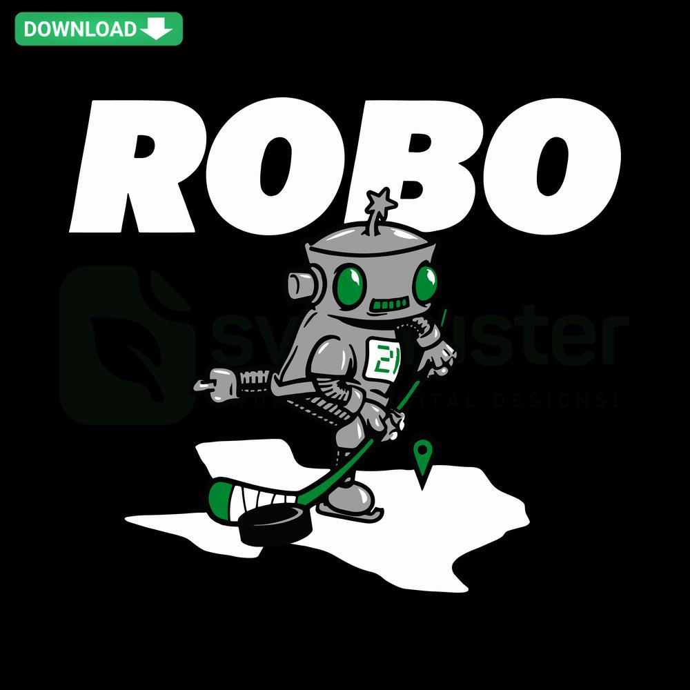 Jason Robertson Hockey Robot Design, Dallas Stars SVG, Instant Download, Creative Graphics, Sports Robot Art, NHL Player Embroidery