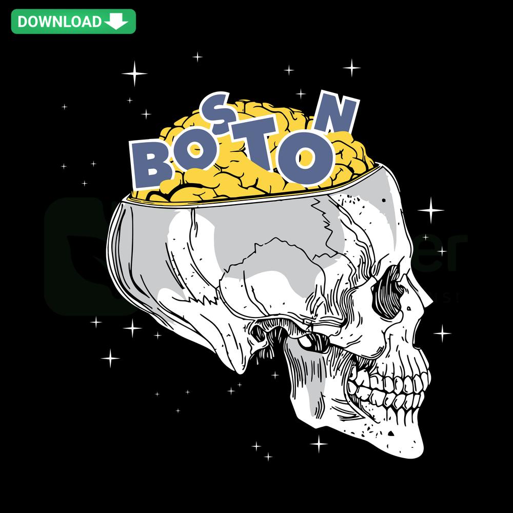 Boston-themed brain design in vibrant colors; SVG digital download for crafting, printing, and design projects.