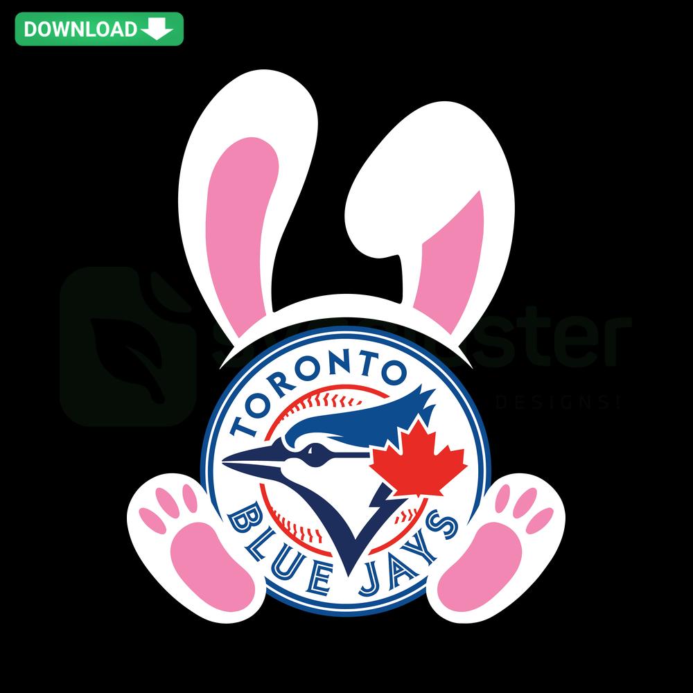 Toronto Blue Jays Easter Bunny SVG: Cute bunny in Blue Jays gear, perfect for designers. Instant download, MLB-themed Easter design.