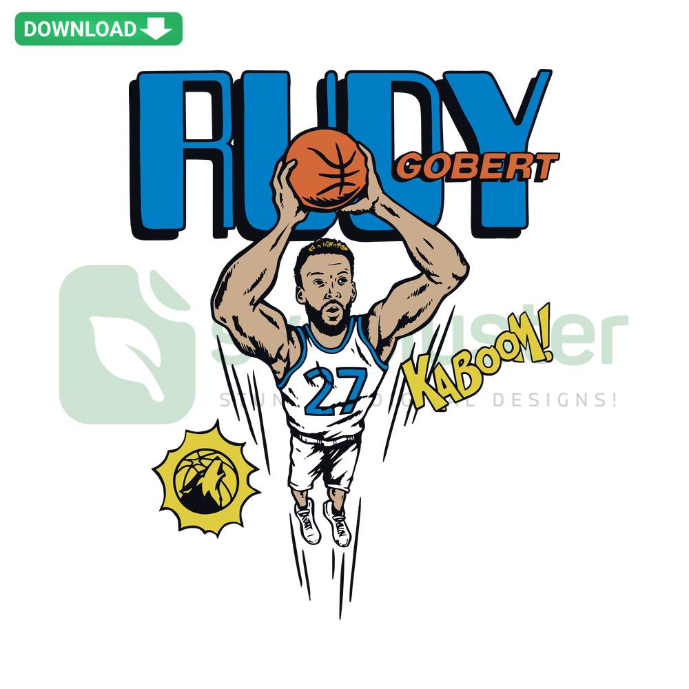 Rudy Gobert Minnesota Timberwolves SVG, NBA player vector art, download Minnesota basketball graphics.
