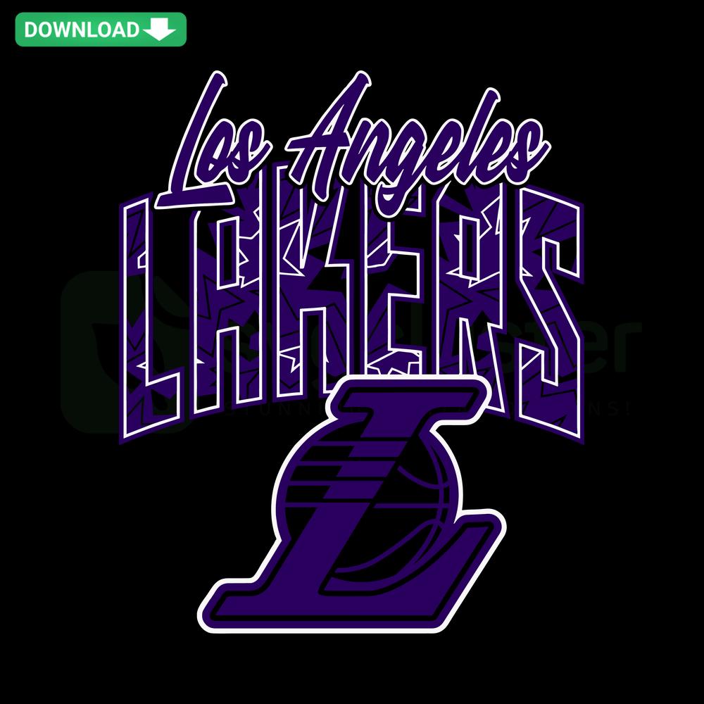 Los Angeles Lakers NBA Retro Basketball SVG Design, Crafting Patterns, Digital Download, Vintage Style, SVG for DIY Projects