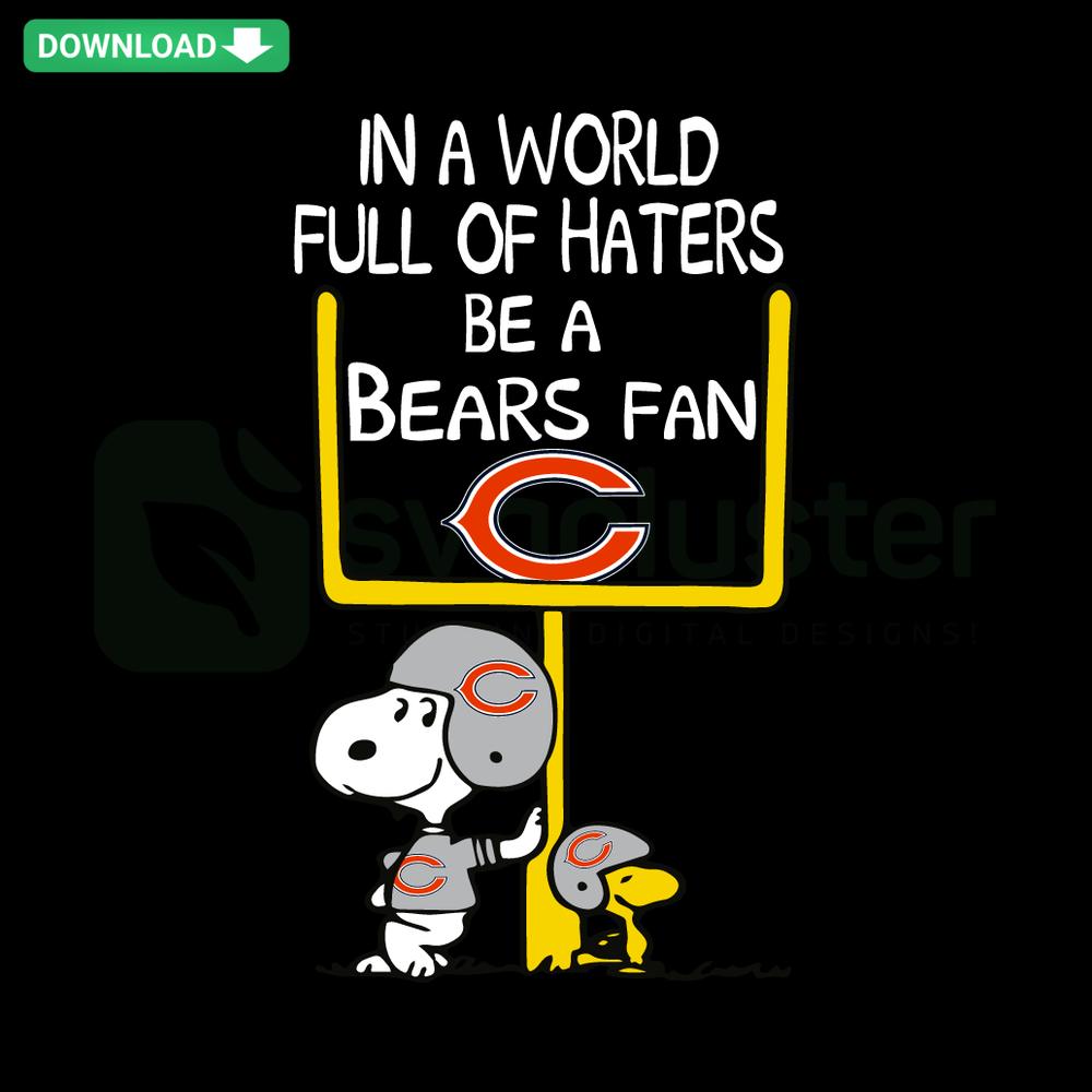 Snoopy Bears Fan SVG: Cute Snoopy in Bears Jersey, Tailgating Design, Printable Digital Art, Football SVG File for Cricut