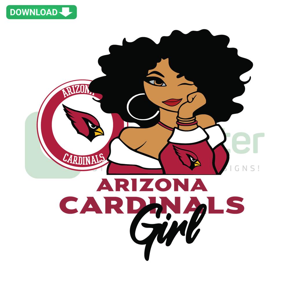 Arizona Cardinals Girl SVG design for Cricut; perfect digital download for T-Shirts, featuring team colors and logo elements.