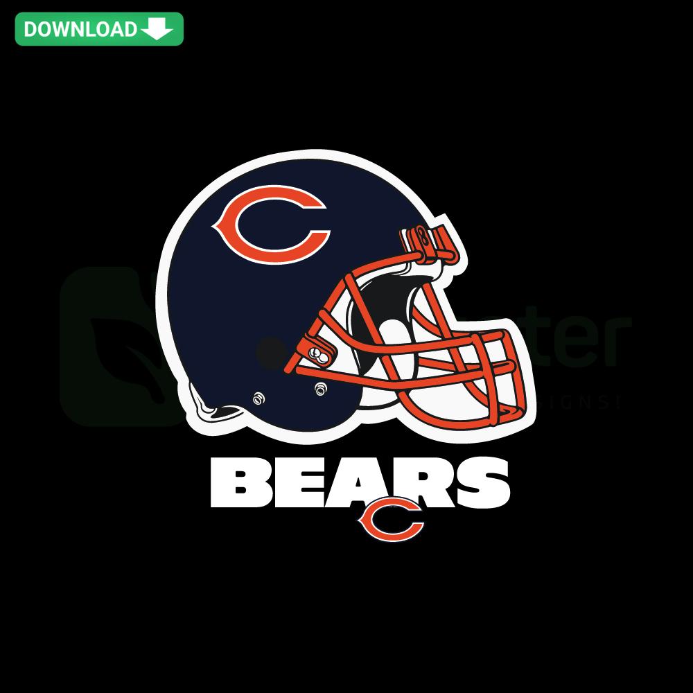 Chicago Bears helmet logo, downloadable SVG design, perfect for sports fans, digital download.
