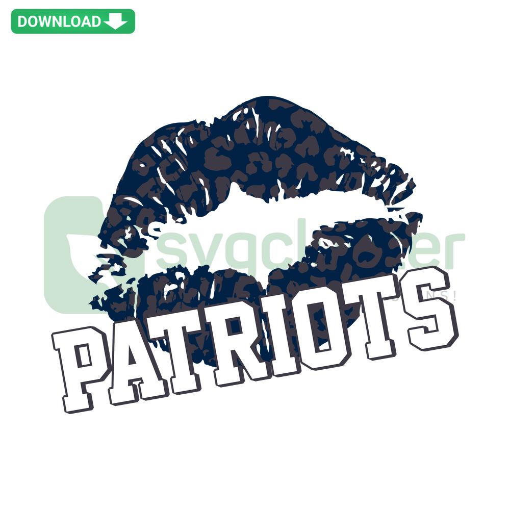 Leopard Pattern New England Patriots Lips SVG Design, Sport SVG, Custom SVG Files for Fans, Unique Team Art