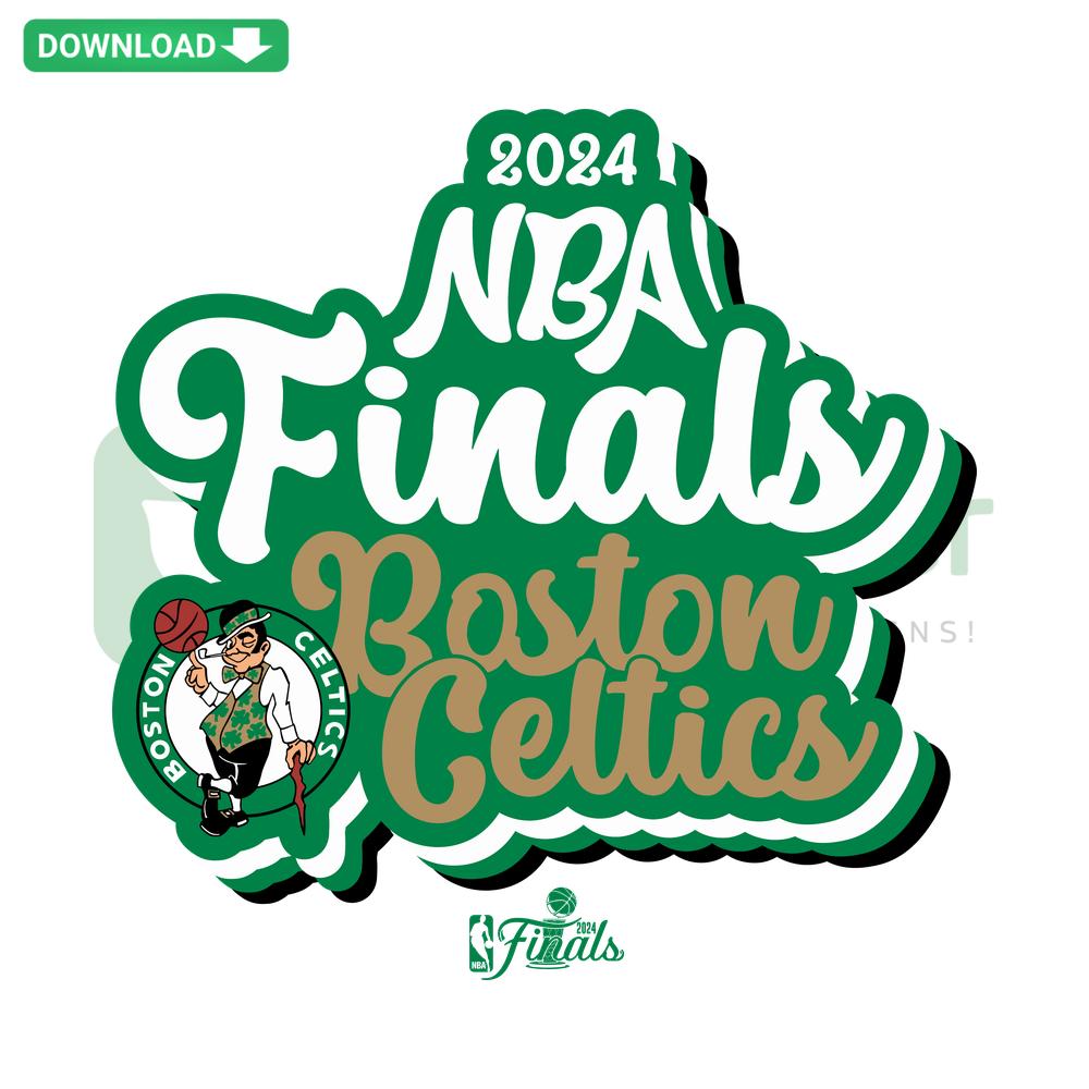 Boston Celtics 2024 NBA Finals SVG, Printable Digital Download featuring iconic team logo and championship graphics.