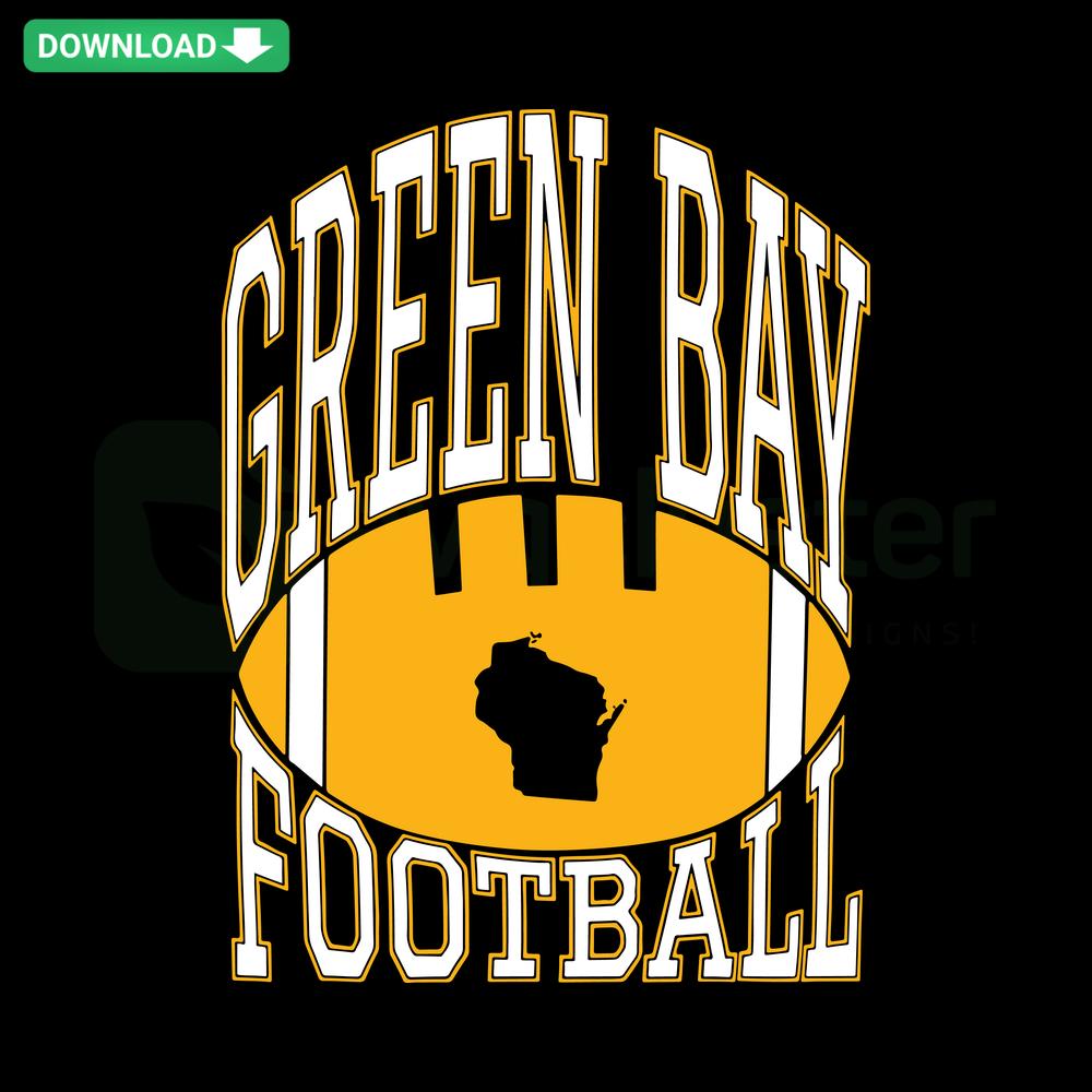 Editable Green Bay Football Map SVG for Cricut, digital download. Perfect for Cricut projects. Packers-themed design.