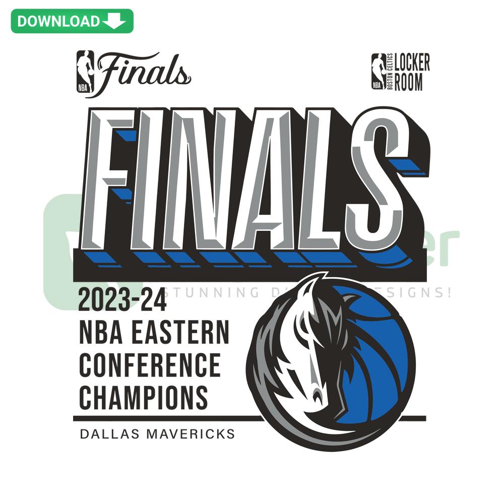 Dallas Mavericks NBA Conference Champions SVG design featuring bold team logo, basketball graphics, perfect for crafting projects.