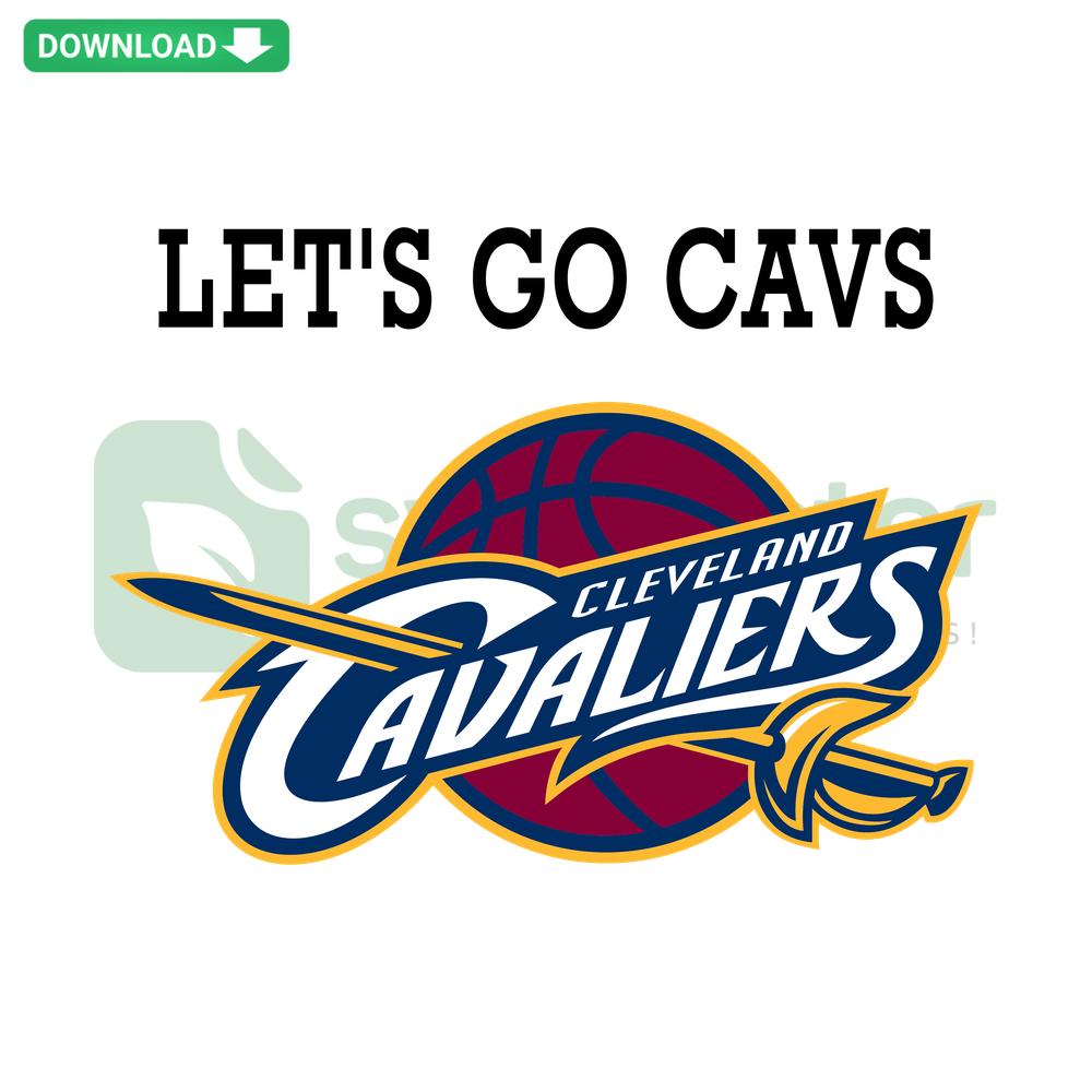 Lets Go Cavs SVG Design: Cleveland Cavaliers basketball logo, SVG file for designers, sports team digital resource