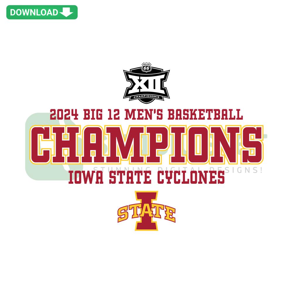 Iowa State Cyclones 2024 Big 12 NCAA Men’s Basketball Logo SVG, Digital Cut Files, Red Cyclone Emblem, Fan Art, Craft Design