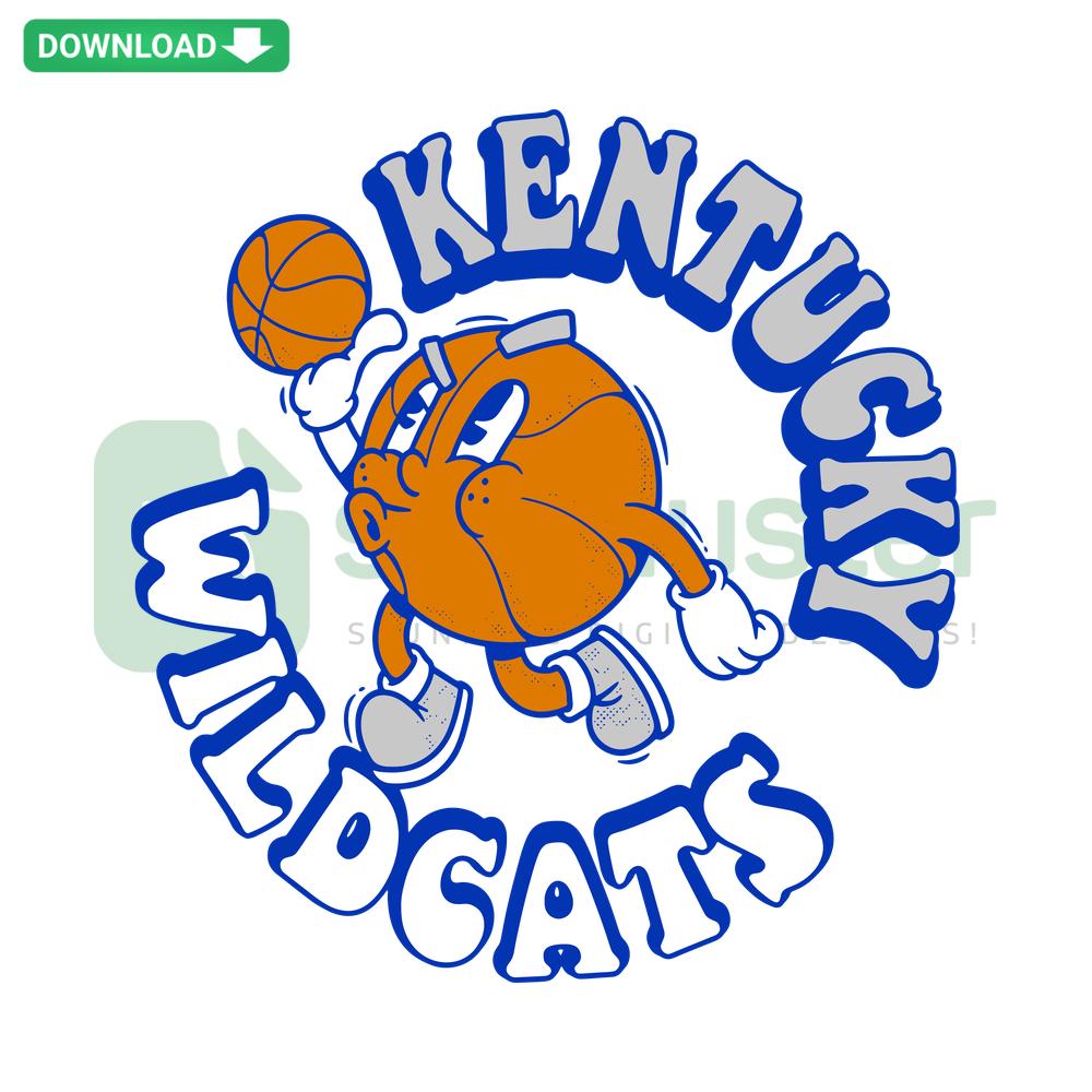 Kentucky Wildcats NCAA Basketball SVG Digital Download, compatible with Cricut & Silhouette, featuring team logo and emblem design.