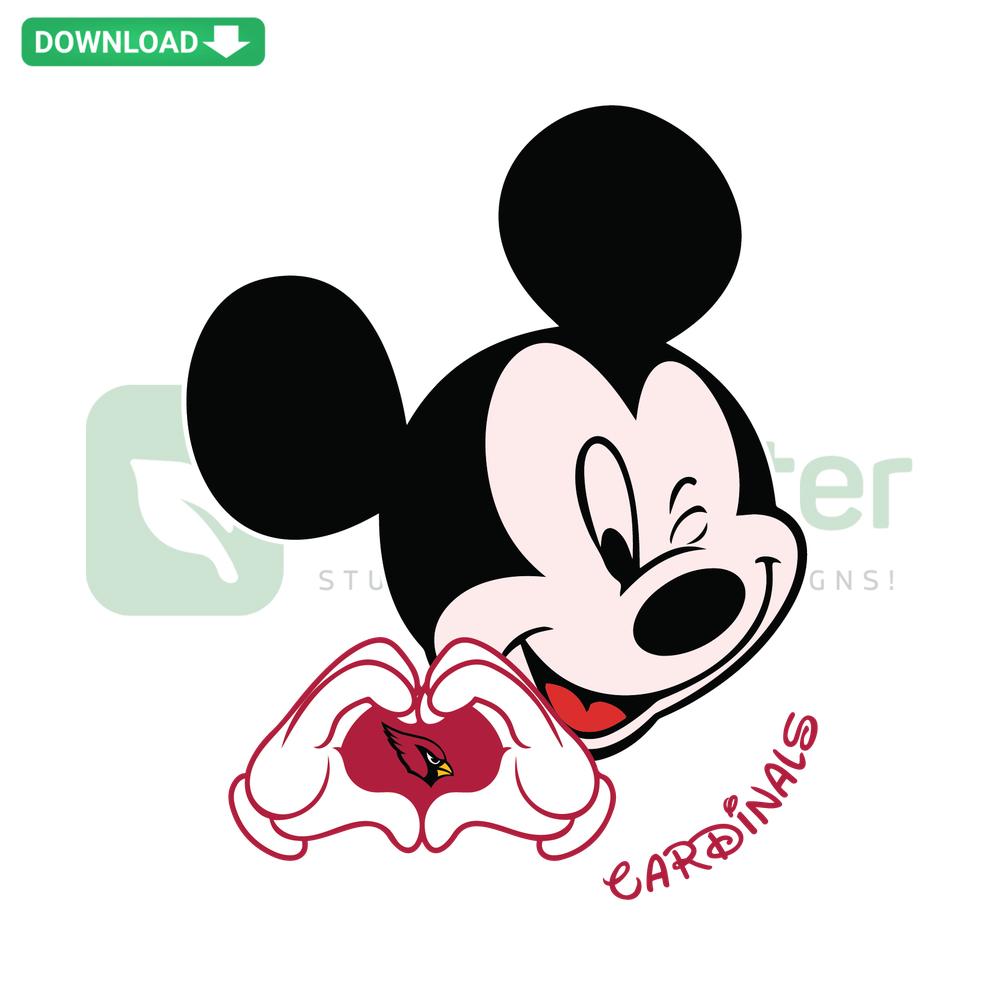 Mickey Mouse with Cardinals SVG, Cricut Digital Vector Download, Cartoon Silhouette, DIY Crafting Graphics, SVG for Cricut Use