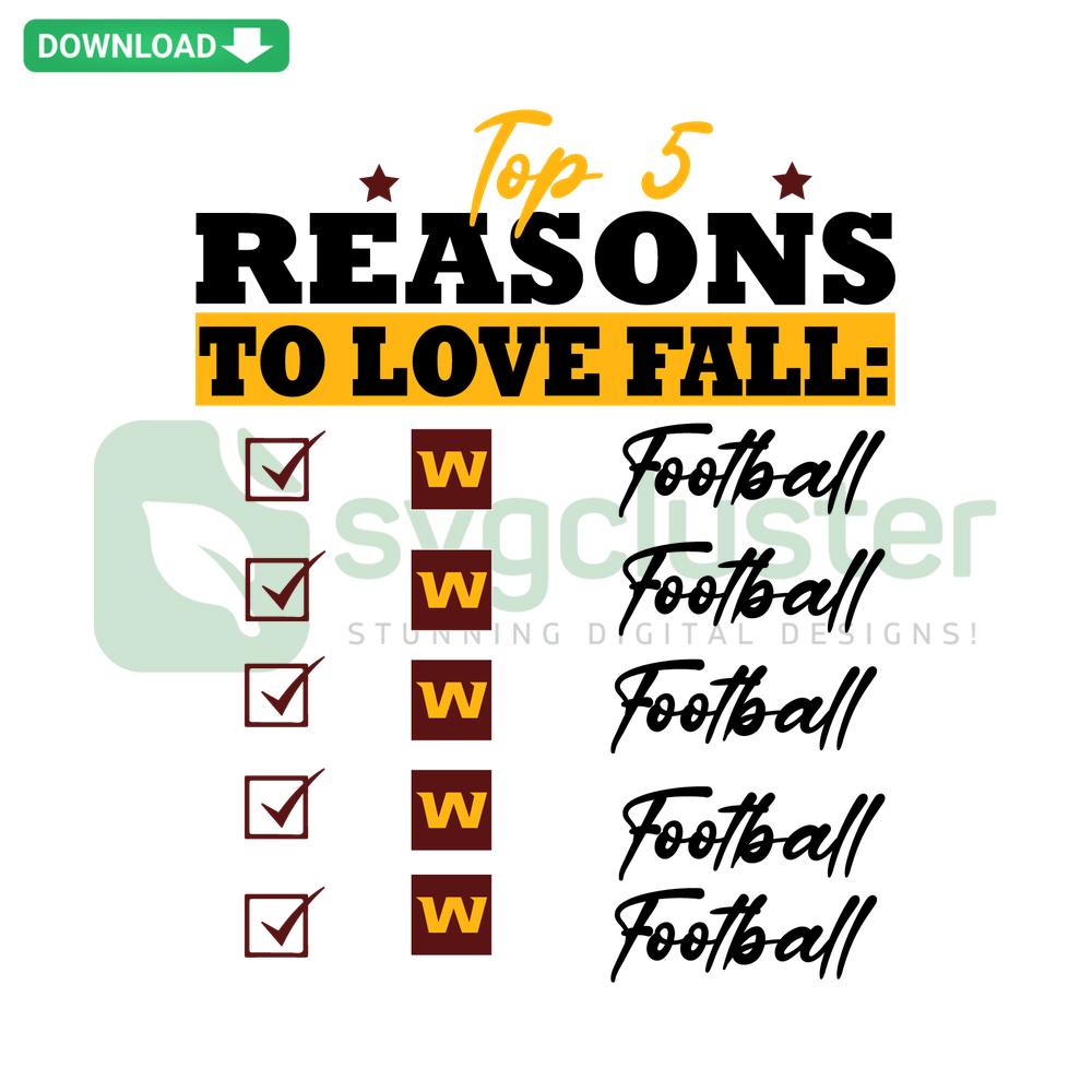 Washington Football Team SVG Design: Top 5 Reasons To Love Fall, Premium Files for Designers, Autumn Sports Theme