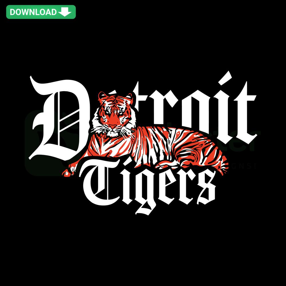 Detroit Tigers Baseball MLB SVG Download, Cricut Graphic, featuring team logo; perfect for crafting and DIY projects.