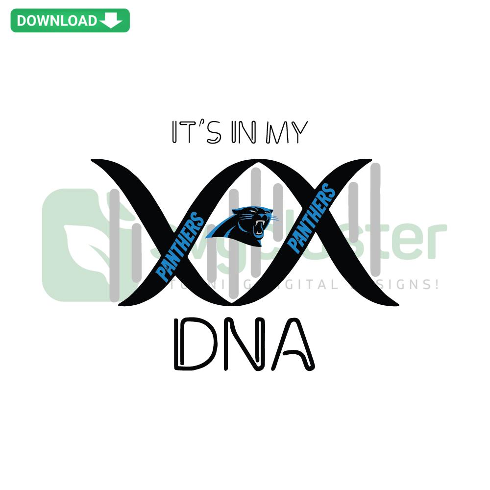 Carolina Panthers DNA SVG Design with team colors, logo elements; perfect for T-shirt transfers, digital downloads.