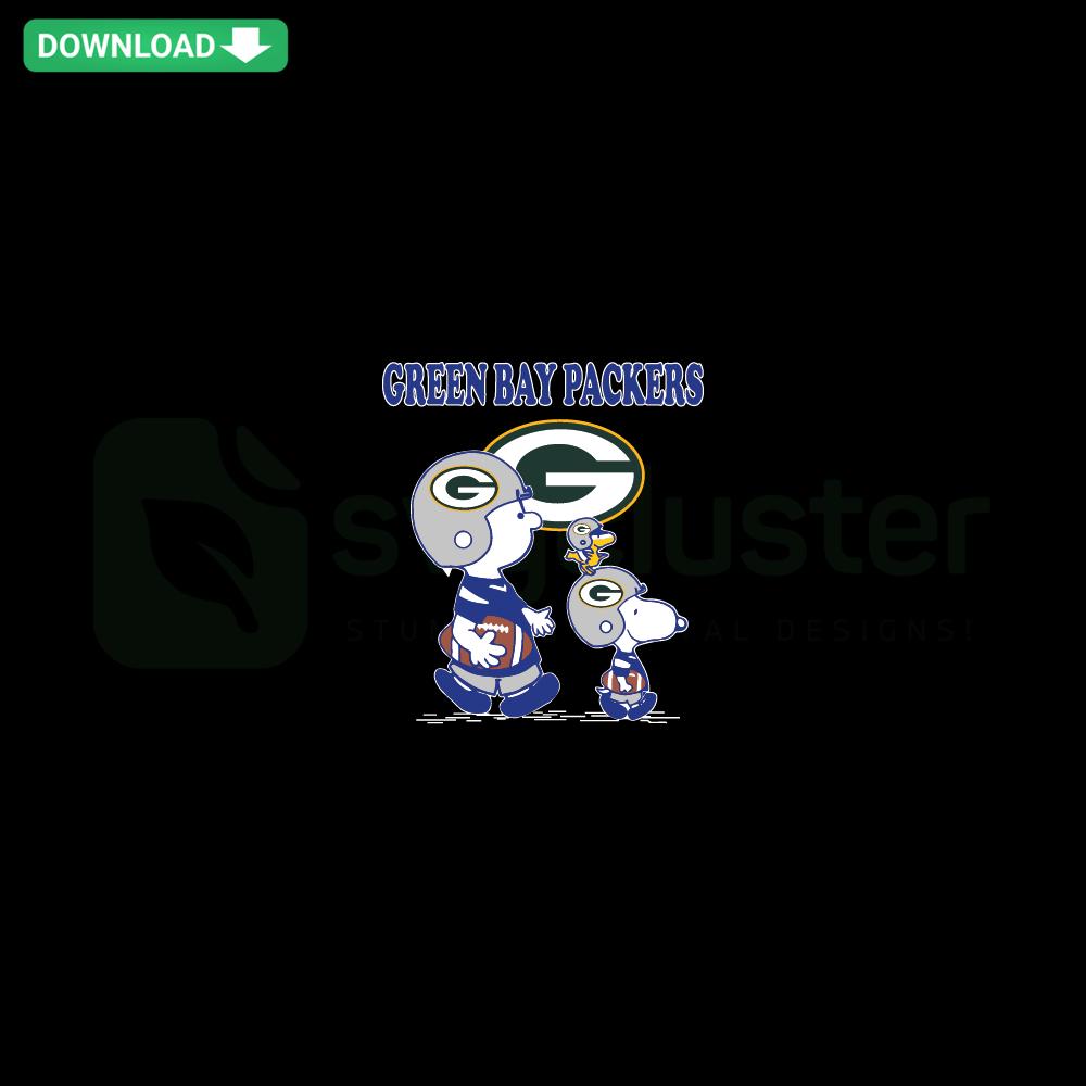 Green Bay Packers Charlie Brown Snoopy SVG Design, NFL SVG for Designers, Peanuts Characters Football Team Logo Graphics